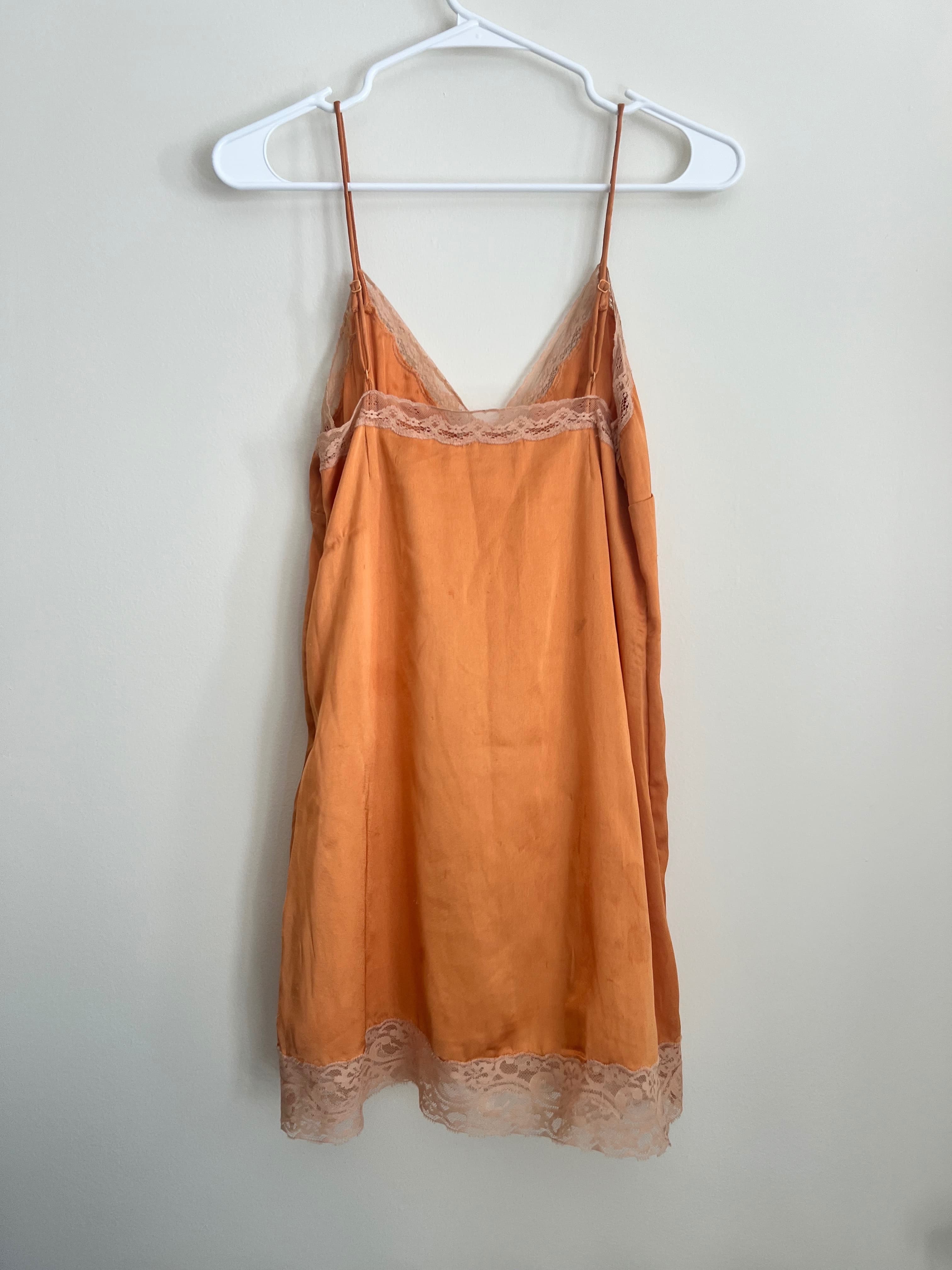 Orange Lace Camisole Slip Dress photo 2