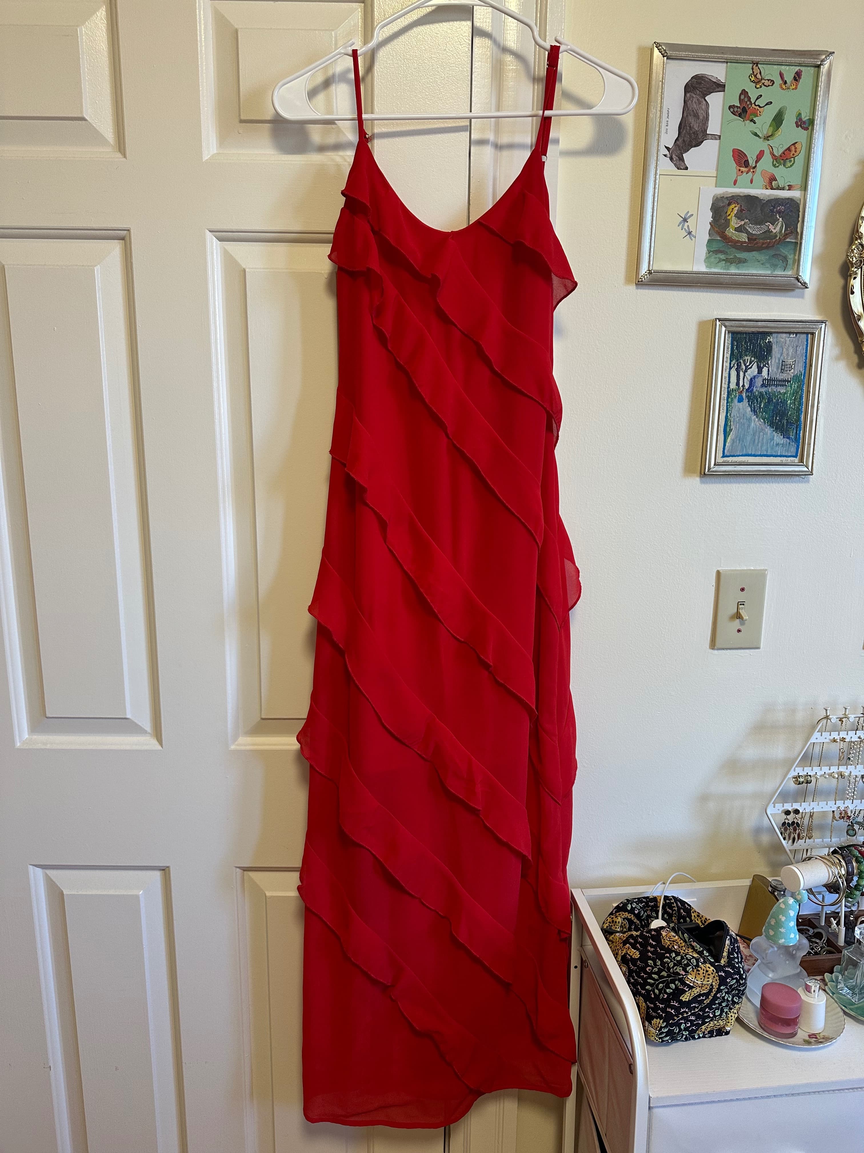 Red Ruffle Dress (Small) photo 1