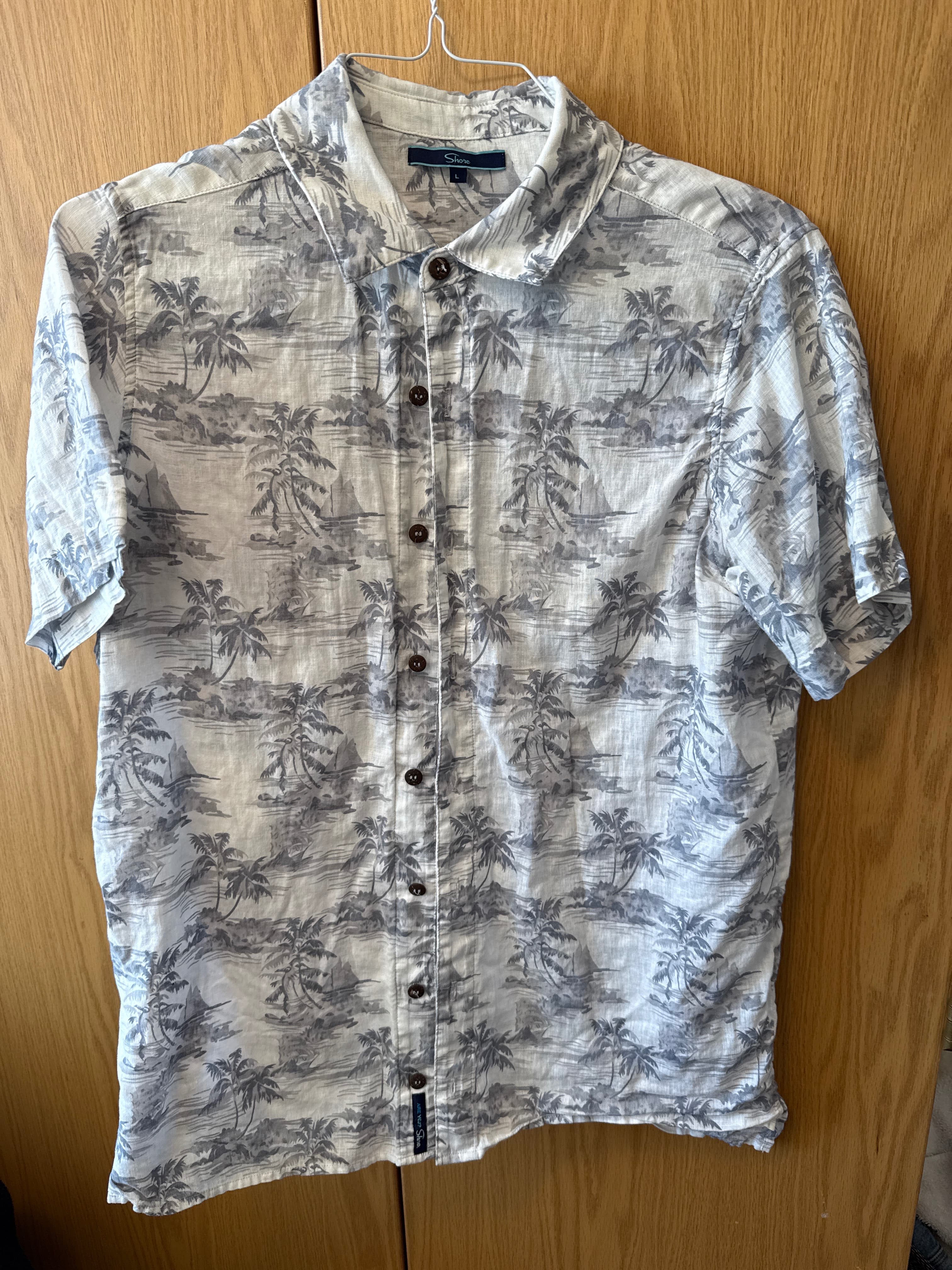 Shore Palm Tree Button-Up Shirt Large photo 1